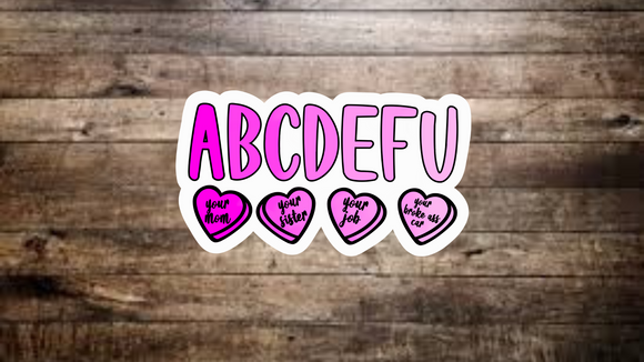 ABCDEFU Pink Sticker