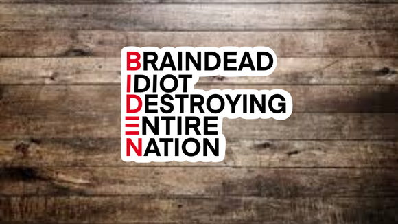 Braindead Idiot Destroying Entire Nation Sticker Joe Biden