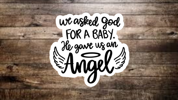 We Asked God For a Baby He Gave Us an Angel Sticker