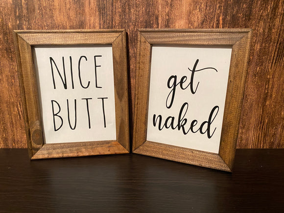 Get Naked/Nice Butt Sign Set